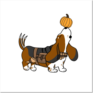 Pumpkin Basset Hound Bard | DND Dogs | Fantasy Art Posters and Art